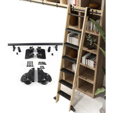 Sliding Ladder Rail Hardware Kit Sliding Rail Rolling Cabinet Accessories (16ft/500cm Track Kit)