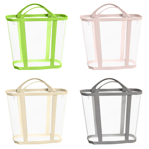 Foldable Laundry Bag Spacious Meshes Organizers for-Pink L 1