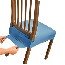 Antislip stretch stoel stoelhoes met versterkte randen-Blauw