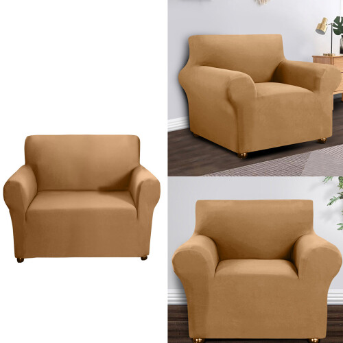 Soft Milk Silk Stretch Sofa Cover-Double seat Dark Grey 1