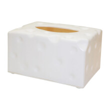 Whimsical Cheese Theme Napkin Container Multipurpose-White