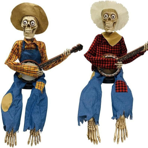 Halloween Banjo Playing Skeleton ornament Skeleton-Yellow 1