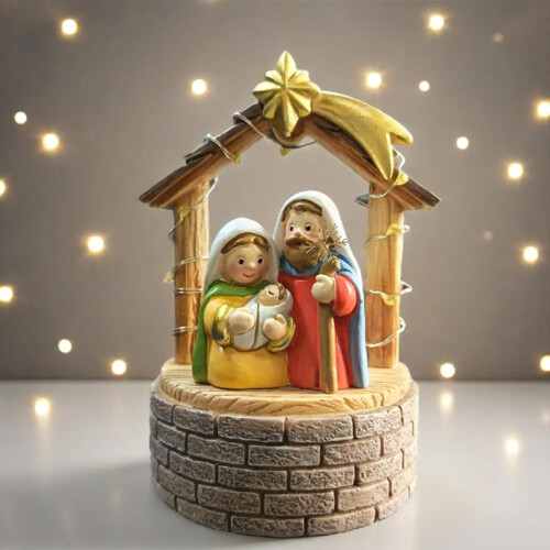 Christmas Nativity Figurines Nativity Scene Statue with Stable 2