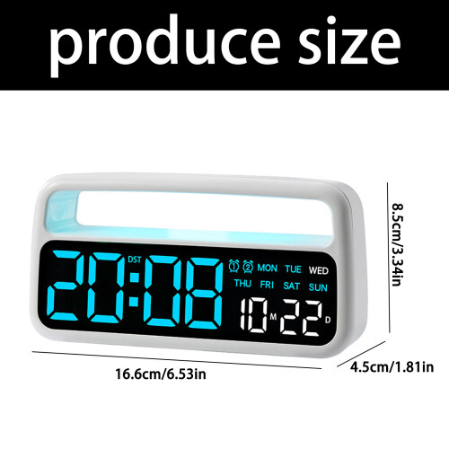 Night Light Digital Alarm Clock Electric-White shell green li 2