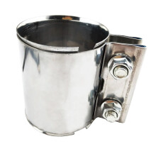 Exhaust Clamp 63mm Pipe Connector 87mm Length Stainless Steel Butt Joint Band Clamp