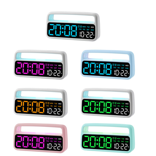 Night Light Digital Alarm Clock Electric-White shell green li 1