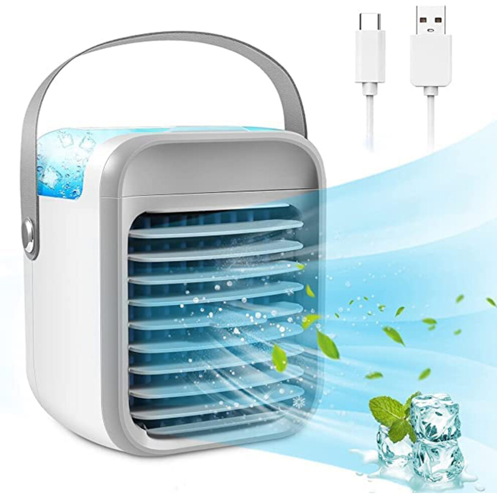 Air Humidifier And Portable Air Conditioner Fan, Energy-Saving Rechargeable Personal Evaporative Cooler For Home Office With Adjustable Wind Speeds 9468298088864
