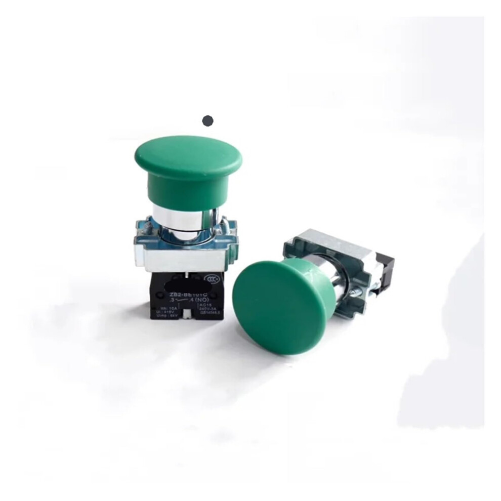Zb2-Bc31 No Normally Open Green Mushroom Momentary Push Button Switch, 1-Button Design, Industrial Grade 9412369160621