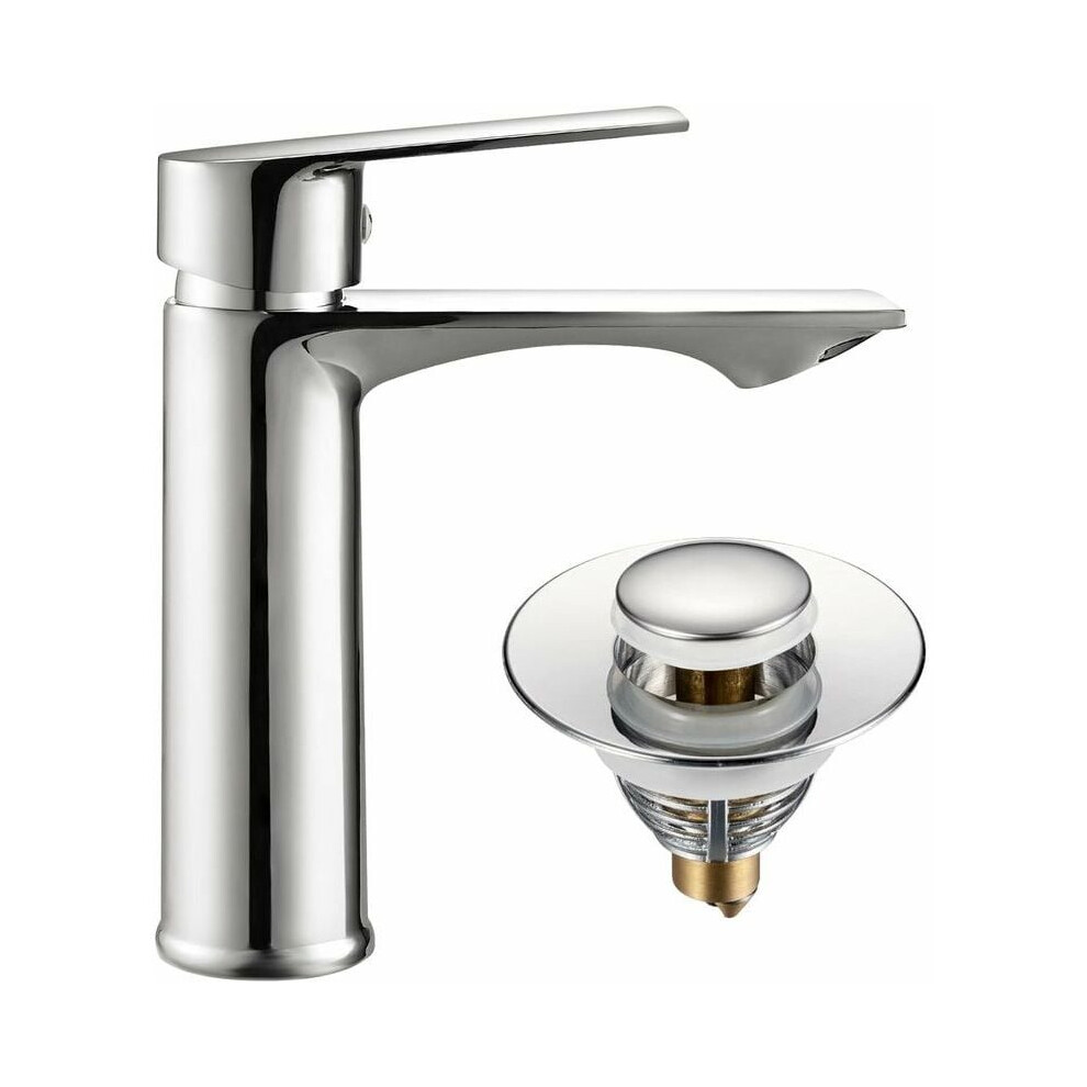 Corrosion Resistant Bathroom Faucet, Stainless Steel With Brushed Nickel Finish For Modern Aesthetics, Tall Faucet And Easy Installation, Single Handl 9074015933999