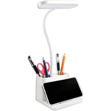 Effortless Desk Management, 5W LED Desk Lamp With Adjustable Brightness, Pen And Mobile Holder, Non-Slip Base For Children's Work Reading Or Sleep,