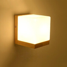 Kreatywna lampka nocna, drewniana lampa ścienna artystyczna z gwintem E27 o wysokiej jasności, nowoczesny minimalistyczny design, do oświetlenia