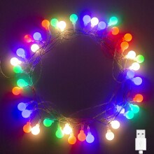 Versatile Battery Operated String Lights, 50 Globe Fairy Lights With Remote Control For Indoor Outdoor Decoration, No Over-heat Problems Ensures Safe
