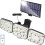 Refletor solar externo com sensor de movimento, resistente e à prova de intempéries, com 3 lâmpadas, uso flexível e modos ajustáveis, painel 1