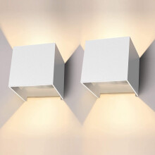 Applique da esterno, impermeabile, con angolazione regolabile e LED a risparmio energetico, design moderno, ideale per la facciata di casa o il