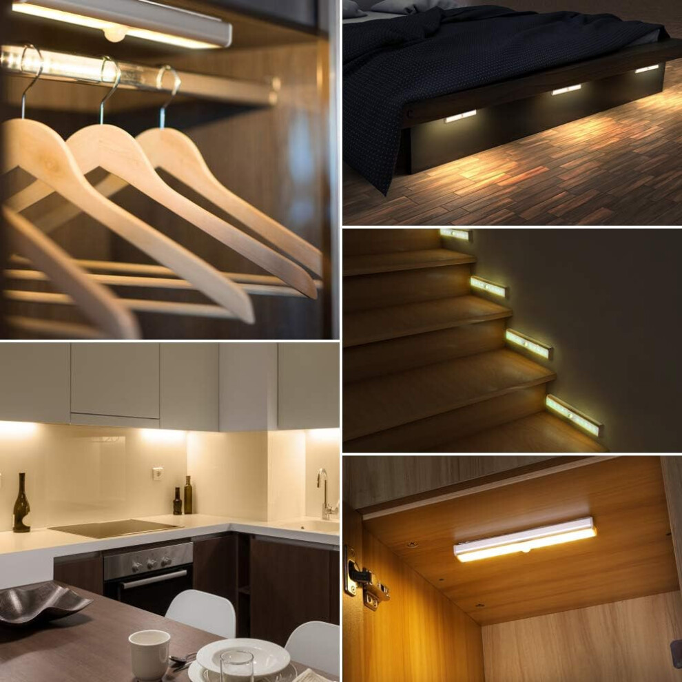Battery Operated Motion Sensor Closet Lights, Rechargeable Under Cabinet Lighting For Night Use, Led Lighting With Magnetic Stick-Anywhere, Wireless 9128293370530