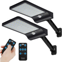 Refletor solar externo com sensor de movimento, design dividido, controle remoto, à prova d'água IP65, fácil instalação para parede de pátio e
