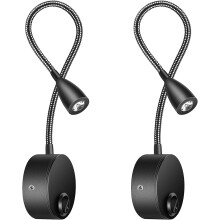 Comoda lampada da lettura da comodino con luce soffusa, buona dissipazione del calore con collo flessibile super lungo e pratico caricatore USB per
