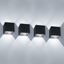 Luminárias de parede externas à prova d'água IP65, design moderno, fácil instalação, 12W por unidade, LEDs brancos frios de baixo consumo,