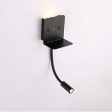Lampada da parete con paralume in tessuto per comodino, lampada da lettura, lampada da parete in metallo con porta USB, facile installazione, design