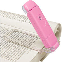 Lampada da lettura con luce ambrata, ricaricabile tramite USB, design flessibile per angoli di lettura ottimali, luminosità regolabile, portatile