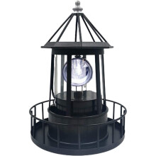 Luminária solar externa para decoração de jardim, lâmpada giratória com iluminação de 360 graus e efeito decorativo.