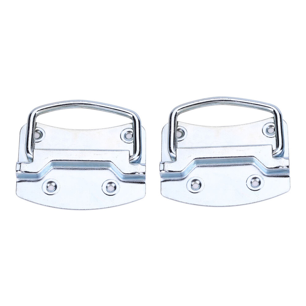Zinc Plated Heavy Duty Handles Foldable Pull Ring Handles For Toolbox Chest Cabinet Storage Box Easy To Install Durable Iron Material 9340258752445