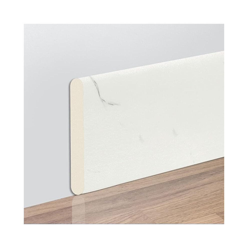 Selfadhesive skirting board, soft skirting board 2M, 3D wall sticker, thickened anticollision strip (White)