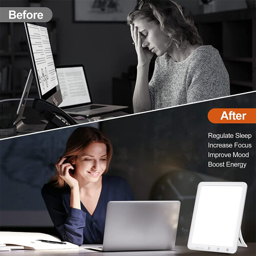 Poetic Light Therapy Lamp, Portable, 10000 Lux Intensity For Home/Office, Safe & Natural Light, Memory Function, Timer Setting With Adjustable 1