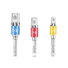 3Pcs/Set 3/8 1/4 1/2 Socket Organizer For Impact Tools, Drill Bit Driver Hex Shank, Wrench Sleeve Extension Bar, Silver