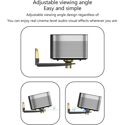 Space Saving Projector Wall Mount Adjustable Angles Rotatable PTZ Coffee Gold Finish For Home Entertainment 1