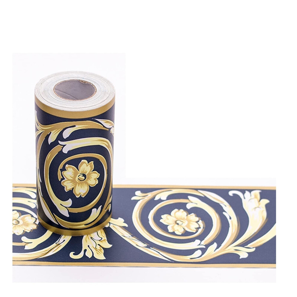 Selfadhesive Skirting Board, Soft Skirting Board 10M Selfadhesive Wood Grain Floor Tile Sticker Vintage Home Waist Decorative Wall Border Paper (H) 9365049916585