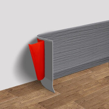 Flexible PVC Skirting Board Waterproof Wall Trim Soft Plastic Floor Edge Strip For Bathroom Or Kitchen Gray Easy Install