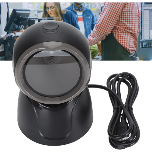 USB QR Barcode Scanner, Wired 1D 2D Barcode Scanner with Buzzer and LED Light Barcode Reader for Supermarket, Supports Reading Mobile Phone Screens 2