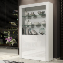 Display Cabinet 170cm Spectrum - White with Gloss Doors