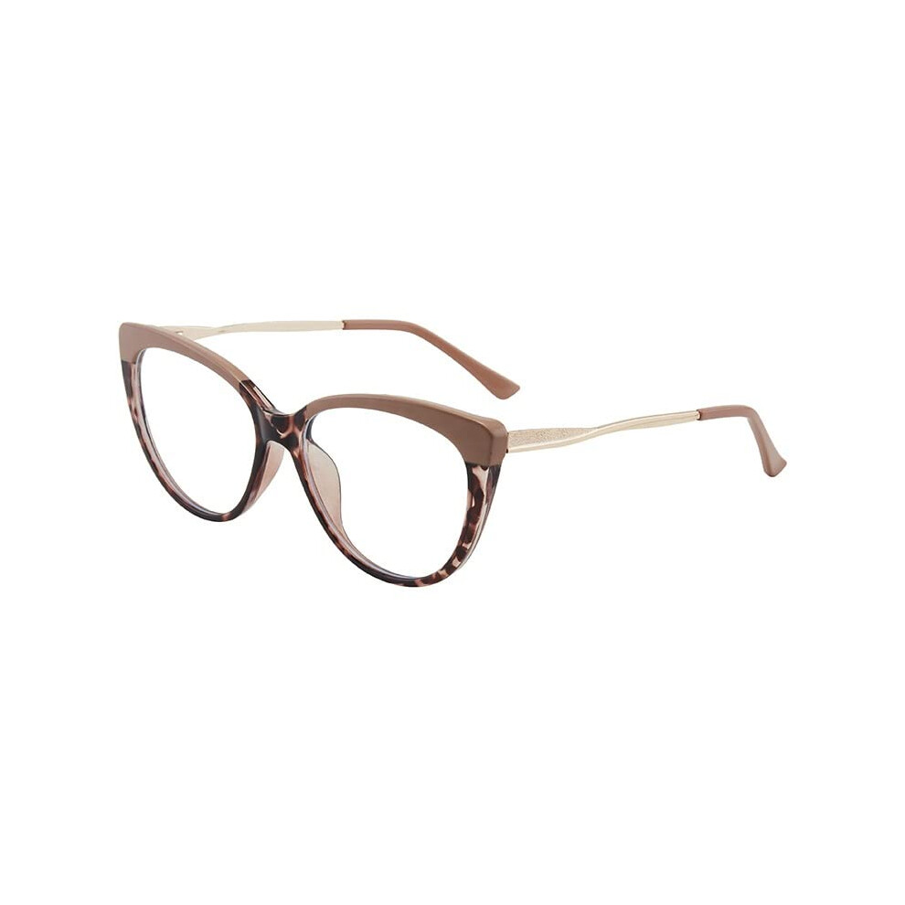 Blue/Light Blocking Ultra Reading Glasses Women Antiglare Cateye Eyewear For Computer Use Apricotbean Curd +100