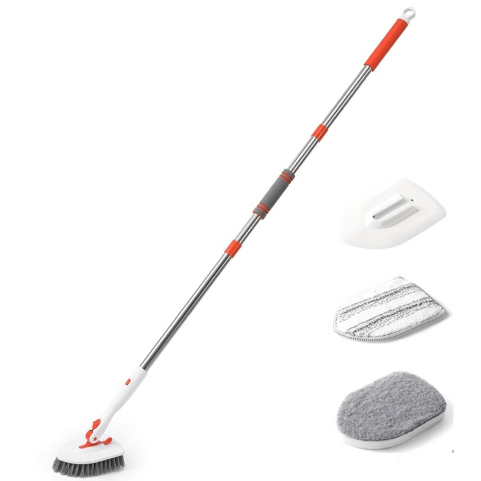 Innovative Shower Scrubber Set, 2 Angles Lockable Extendable Handle for Comprehensive Bath Maintenance
