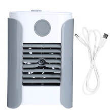 3-in-1 draagbare airconditioner, luchtbevochtiger en vernevelingsventilator voor persoonlijke ruimtes: USB-opladen, Bluetooth-muziekspeler en