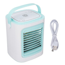 Refroidisseur d'air portable avec mode brise, vitesses de ventilation réglables et lumières colorées, climatiseur compact pour une utilisation