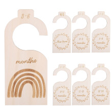 Kleidertrenner für Babykleiderschränke, Kleidertrenner aus Holz für Kinderzimmer, Boho-Kinderzimmerdeko, doppelseitiger Größenorganizer für