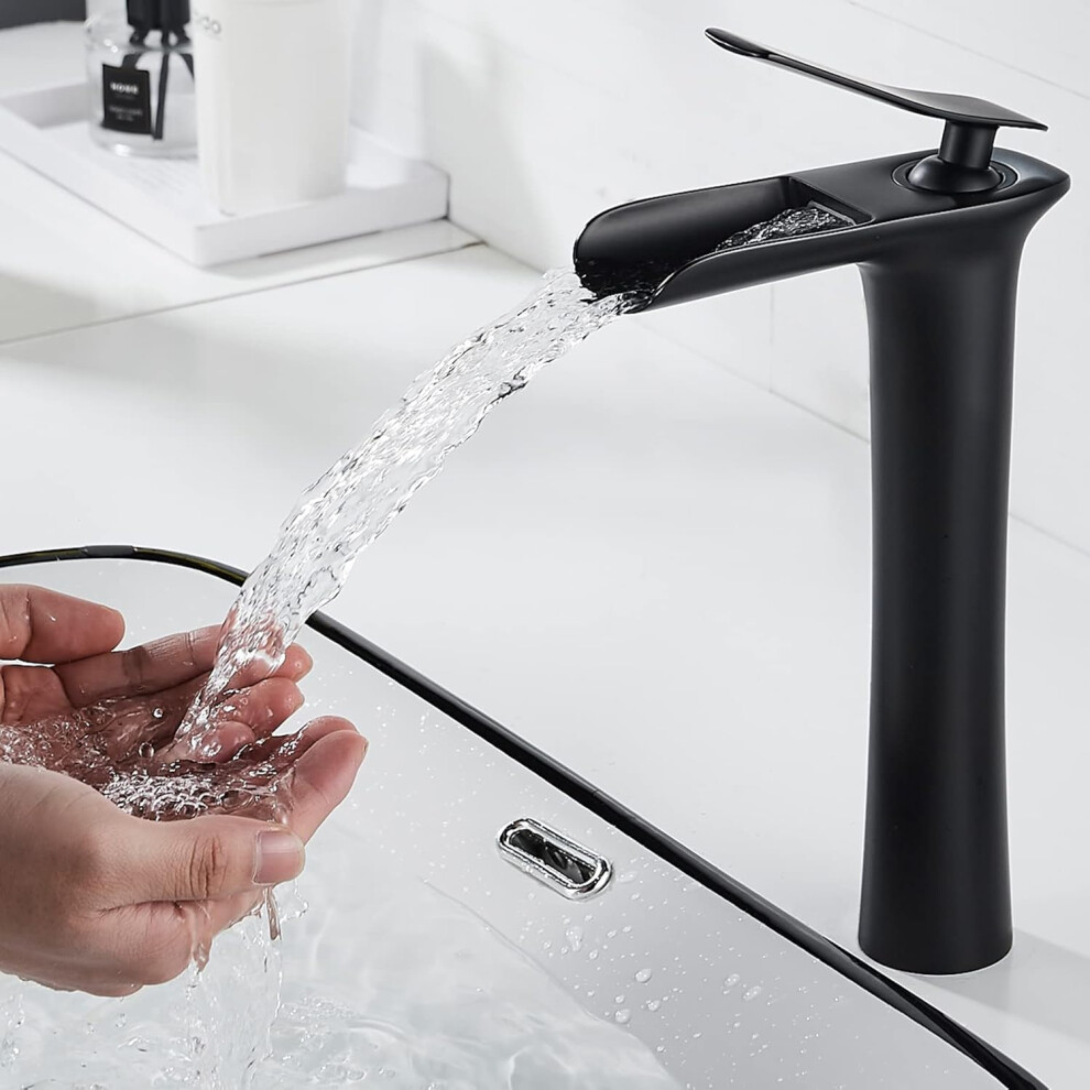 Deck Mounted Basin Tap, Single Hole Installation, Waterfall Spout, Perfectly Matches Modern Bathrooms, Ceramic Cartridge Ensures Smooth Operation, Inc 9074015936136