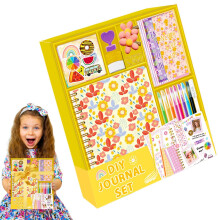 Generico Girls Scrapbook Diary Set, Floral Journal Kit with Stickers for Kids Teens