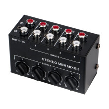 CX400 4channel passive stereo mixer for sound mixing and connecting multiple devices