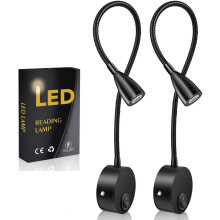 Lampada da parete a faretto bianco caldo, illuminazione direzionale con interruttore a sfioramento, design a collo d'oca flessibile e regolabile per