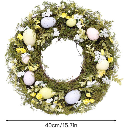 Adorable Easter Egg Wreath, No Maintenance Required, Perfect For Easter Or Spring Decoration, Artificial Easter Decorations That Bring Joy And Cheer T 1