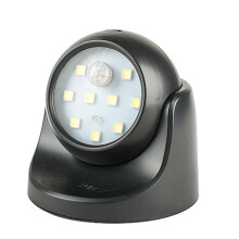 Draadloze LED-beveiligingslamp met bewegingssensor, koel wit licht, werkt op batterijen, geschikt voor binnen en beschermd buiten, 360 draaibare