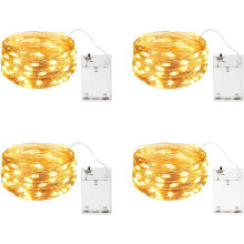 LED Lights Battery Operated, Perfect For Outdoor Decorations, 50 Warm White Bulbs On A Durable Copper Wire String