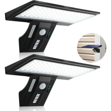 Refletor solar de segurança para exterior, com acendimento automático ao anoitecer e ao amanhecer, 3 modos de iluminação ajustáveis e lentes
