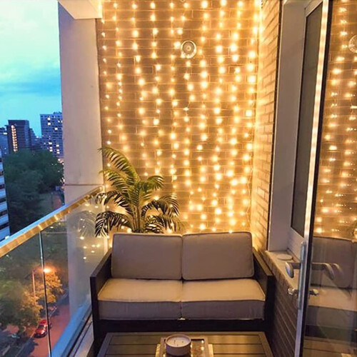 Curtain String Light, Solar Powered 300 LED Brilliant String Lights for Crafting Warm Ambiance, Multiple Lighting Modes and Easy Touch Controller for 2