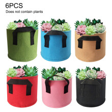 Versatile Vegetable & Flower Planters with Handles, Non Woven Fabric Plant Pots, Drainable Breathable Grow Bags for Indoor Outdoor Use (6PCS)