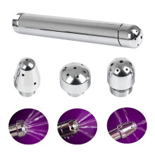 4 Pieces Shower Enema Angle Wand with 3 Shower Heads  Aluminium Alloy